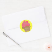 Cupcake Illustration Runder Aufkleber (Umschlag)