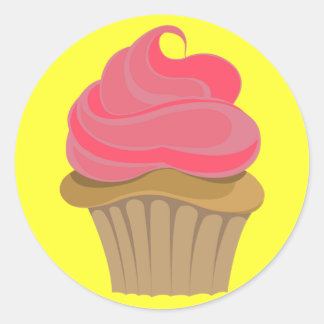 Cupcake Illustration Runder Aufkleber