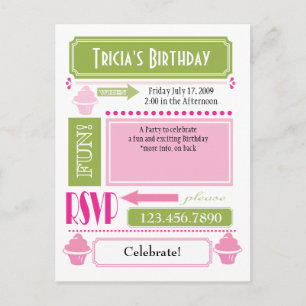Cupcake Invite Einladungspostkarte