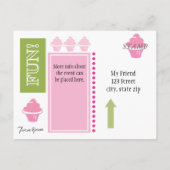 Cupcake Invite Einladungspostkarte (Rückseite)