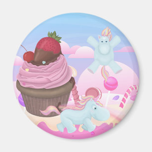Cupcake Kackend Einhörner Magnet