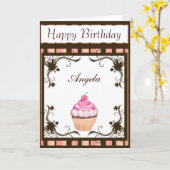 Cupcake Karte (Gelbe Blume)