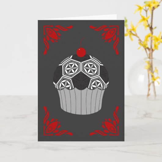 Cupcake Karte (Gelbe Blume)