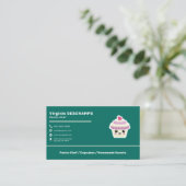 Cupcake Kawaii für Konditorei Koch Visitenkarte (Stehend Vorderseite)