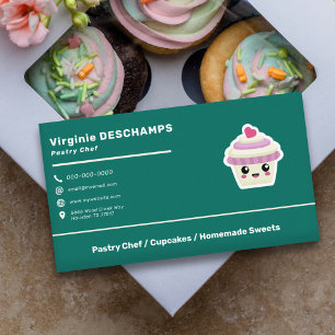 Cupcake Kawaii für Konditorei Koch Visitenkarte