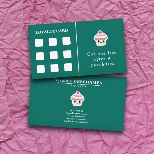 Cupcake Kawaii Loyalty Card Visitenkarte