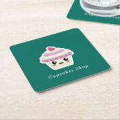 Cupcake Kawaii Rechteckiger Pappuntersetzer (angewinkelt)
