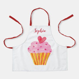 Cupcake Kids NAME Backen Schürze Aquarelltonretro