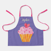 Cupcake Kids NAME Backen Schürze Aquarelltonretro (Vorderseite)