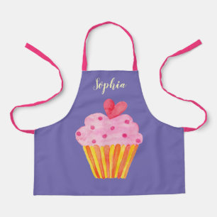 Cupcake Kids NAME Backen Schürze Aquarelltonretro