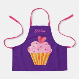 Cupcake Kinder NAME Backen Schürze Aquarell