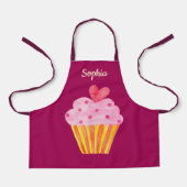 Cupcake Kinder NAME Backen Schürze Aquarell (Vorderseite)