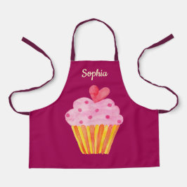 Cupcake Kinder NAME Backen Schürze Aquarell