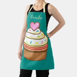 Cupcake Kinder NAME Backen Schürze Retro