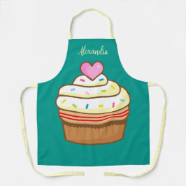 Cupcake Kinder NAME Backen Schürze Retro