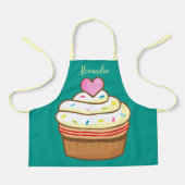 Cupcake Kinder NAME Backen Schürze Retro (Vorderseite)