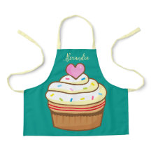 Cupcake Kinder NAME Backen Schürze Retro