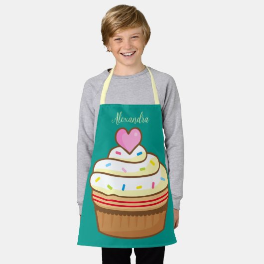 Cupcake Kinder NAME Backen Schürze Retro (Getragen)