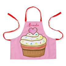 Cupcake Kinder NAME Backen Schürze Retro