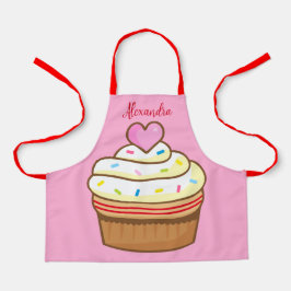 Cupcake Kinder NAME Backen Schürze Retro