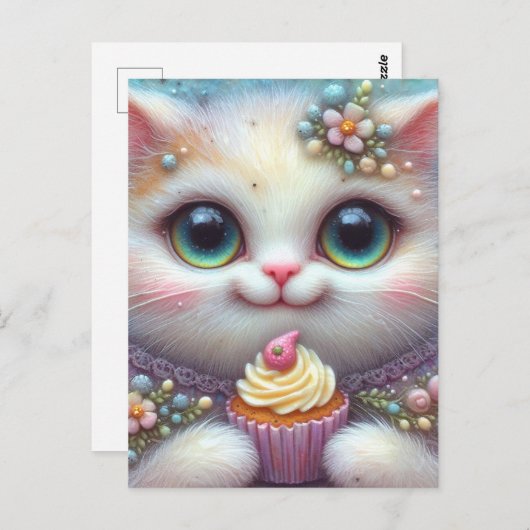 Cupcake Kitty Postcard Postkarte (Vorne/Hinten)