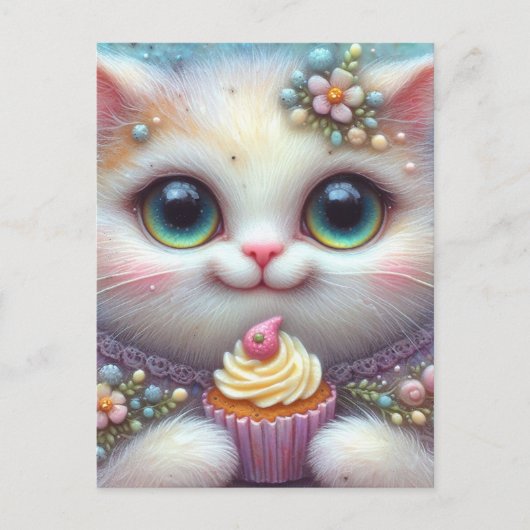 Cupcake Kitty Postcard Postkarte (Vorderseite)