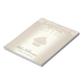 Cupcake Koch Bäckerei Champagne Glitzer Tropfen Notizblock (Rotiert)