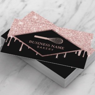 Cupcake Konditorei Bäckerei Whisky Rose Gold Tropf Visitenkarte