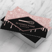 Cupcake Konditorei Bäckerei Whisky Rose Gold Tropf Visitenkarte