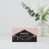 Cupcake Konditorei Bäckerei Whisky Rose Gold Tropf Visitenkarte (Stehend Vorderseite)