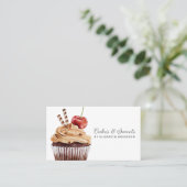 Cupcake Konditorei Koch Bäckerei Business Card Visitenkarte (Stehend Vorderseite)