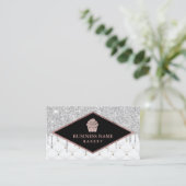 Cupcake Konditorei Koch Bäckerei Silber Glitzer Tr Visitenkarte (Stehend Vorderseite)