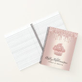 Cupcake Konditorei Koch Glitzer Tropfen Rose Gold Notizblock (Innenseite)