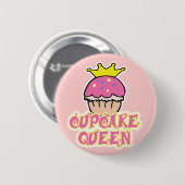 Cupcake-Königin Button (Vorne & Hinten)