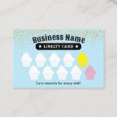 Cupcake Kuchen Bäckerei Light Blue Kundenloytion Treuekarte (Vorderseite)