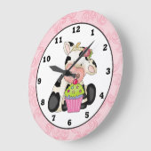 Cupcake Kuh Cartoon Uhr (Winkel)