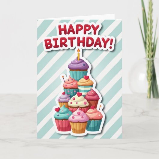 Cupcake-Kunst-Geburtstagskarte Karte (Vorderseite)