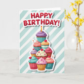 Cupcake-Kunst-Geburtstagskarte Karte (Gelbe Blume)