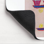 Cupcake-Kunstposter mit Kirsche und rosa Hintergru Mousepad (Ecke)
