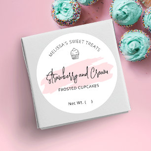 Cupcake Label Feminée Bäckerei Geschmack Rundaufkl Runder Aufkleber