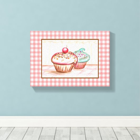 Cupcake Leinwand Printmedien (Insitu (Holzboden))