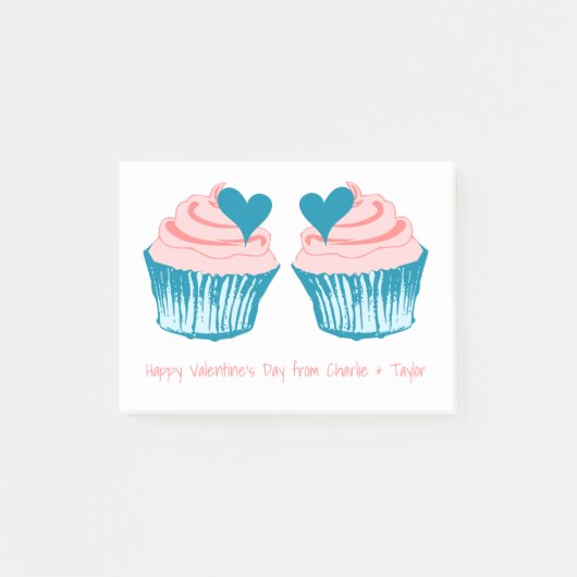 Cupcake Liebe benutzerdefinierter Text Post-It-Not Post-it Klebezettel (Vorderseite)