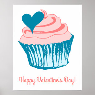 Cupcake Liebe benutzerdefiniertes Textposter Poster