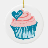 Cupcake Liebe individuelle Name Ornamente (Hinten)