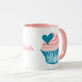Cupcake Liebe individuelle Name Tasse (VorderseiteRechts)