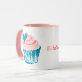 Cupcake Liebe individuelle Name Tasse (Vorderseite Links)