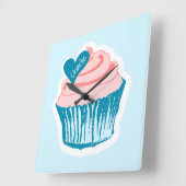 Cupcake Liebe individuelle Name Wanduhr (Winkel)