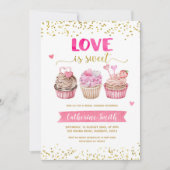 Cupcake Liebe ist Sweet Bridal Dusche Einladung (Vorderseite)