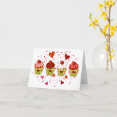 Cupcake Liebe Karte (Gelbe Blume)