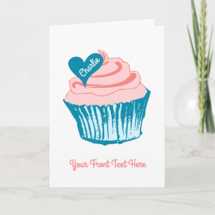 Cupcake-Liebe personalisierte Text Grußkarte Karte